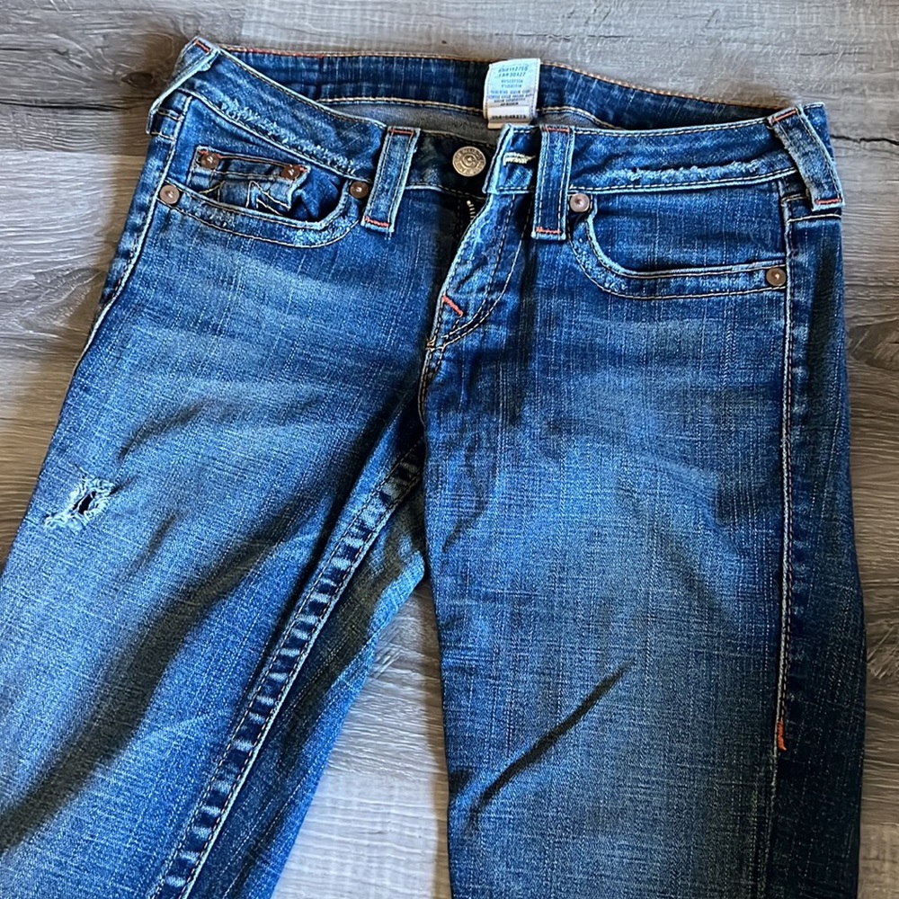 True religion jeans size 29 blue ripped - Picture 2 of 7
